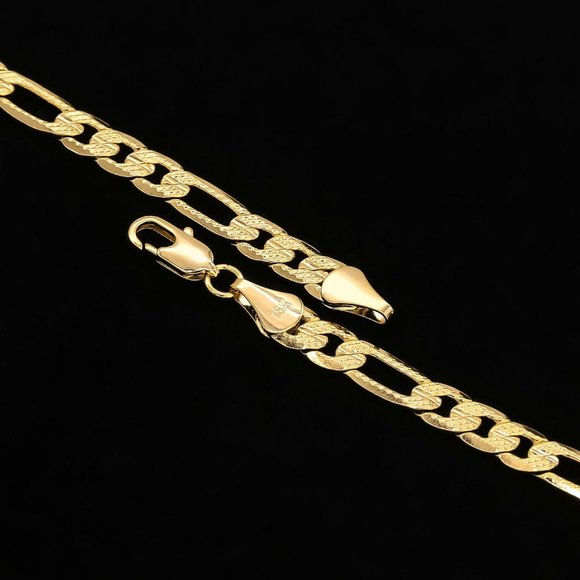 18k Jesus Face Figaro 24" Necklace - Picture 5 of 5